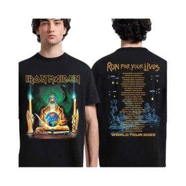 Imagem de Camiseta Unissex Iron Maiden 2026 Run for Your Lives World Tour De Man