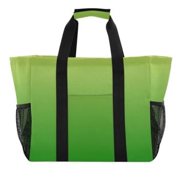 Imagem de Joisal Bolsa verde abacate verde gradiente ombré viagem mãe grande dobrável reutilizável mercearia sacola de compras piquenique toalha decorativa utilitária bolsas para mulheres praia