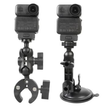 Imagem de PellKing Kit de acessórios Mangetic de montagem de guidão de motocicleta para Osmo Action 5 pro/osmo 360,66 mm Suporte magnético com rotação de 360 graus, braçadeira de guidão de cabeça esférica para