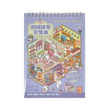 Imagem de Livro De Adesivos 3D De Cena De Cabana De Desenho Animado, Brinquedo D