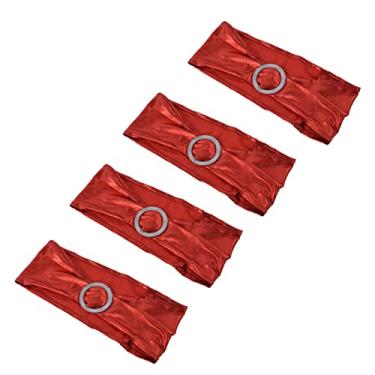 Imagem de ZJchao Faixas de Capa de Cadeira Elásticas Faixas Elásticas Arcos Requintado Linda Decoração de Cadeira para Banquete de Casamento Hotel Decoração de Festa Em Casa Tecido Spandex Conjunto (Vermelha)