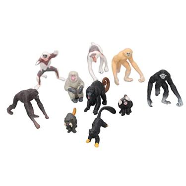 Imagem de Generic Conjunto de Modelos de Animais Primatas, Ornamento Requintado de Mini Macaco, 10 Peças para Jogos Educacionais e de Criatividade, Plástico para Crianças