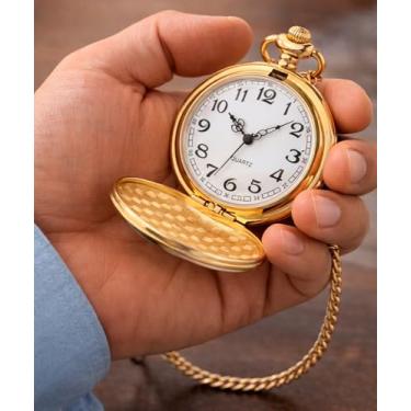 Imagem de Relogio de Bolso Antigo Quartzo Atlantis Aço Inoxidavel Casual A Prova d'agua Dourado