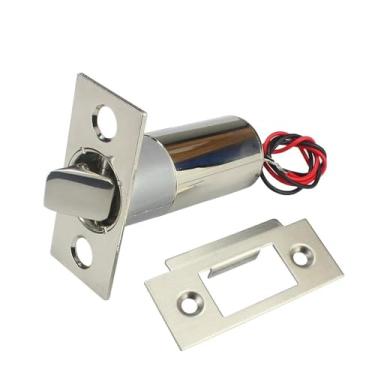 Imagem de ROUPWKWO Fechadura eletrônica pequena DC12V fechadura de porta de controle oculto fechadura de controle de acesso porta de madeira porta de ferro