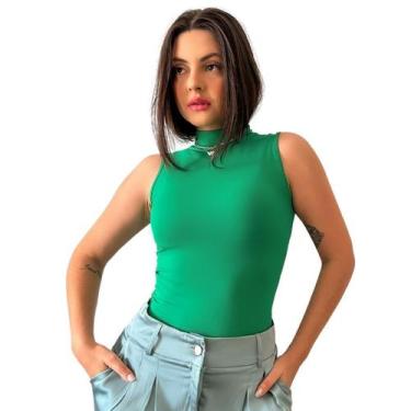 Imagem de Regata Feminina Gola Alta Lisa Suplex Básica Garrafinha - Cereja Brand