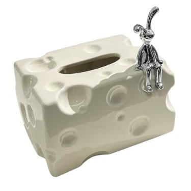 Imagem de Cobertura de Caixa Papel Higiênico Retangular Cerâmica Estilo Elegante Porta Guardanapo Decorativo para Mesa Escritório Café resistente Grande Capacid