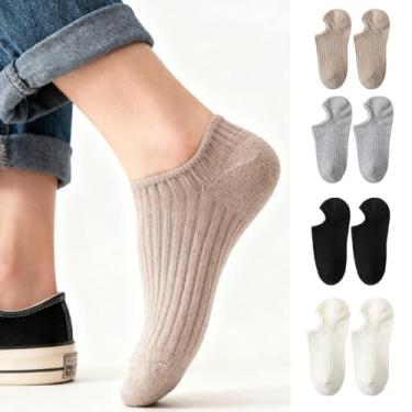 Imagem de 5 pares de meias de cano curto para mulheres e homens, meias respiráveis de verão, antiderrapantes, confortáveis, para corrida, caminhadas, viagens