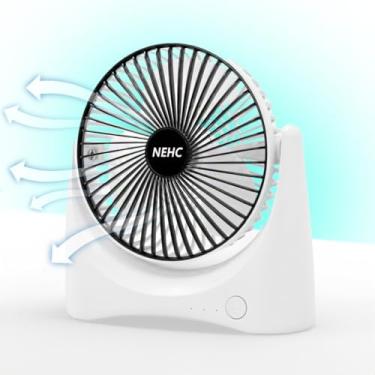 Imagem de Mini Ventilador Portátil USB Recarregável de Mesa e Mão, Silencioso, 3 Velocidades, Bateria Interna, Ventilador Pequeno para Escritório, Estudo e Viagem