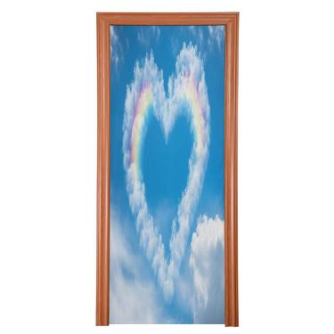 Imagem de ATTX Capa para porta da frente do dia dos namorados - decoração de férias de tecido elástico lavável para festas, casa, decoração de porta da frente, 306 x 98 polegadas (306)