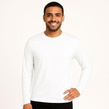 Imagem de Camiseta Manga Longa Segunda Pele Masculina Lisa Dry Academia Fit-Masculino