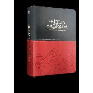 Imagem de Bíblia Aec Letra Gigante Pu Preto e Vermelho Montanhas - VIDA EDITORA,