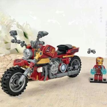 Imagem de Blocos de construção: modelo de locomotiva de motocicleta Harley Toy -