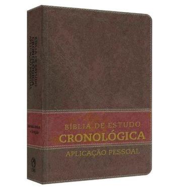 Imagem de Biblia de estudo cronologica aplicacao pessoal tarja marrom - CPAD