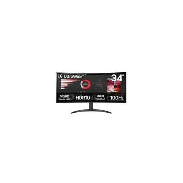 Imagem de Monitor Gamer Curvo LG UltraWide 34"", QHD, 100Hz, 5ms, VA, FreeSync, HDR 10, Preto - 34WR50QK-B