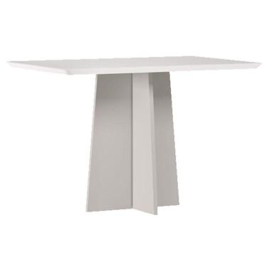 Imagem de Mesa De Jantar Anitta 120x80 Cm Com Vidro Off White