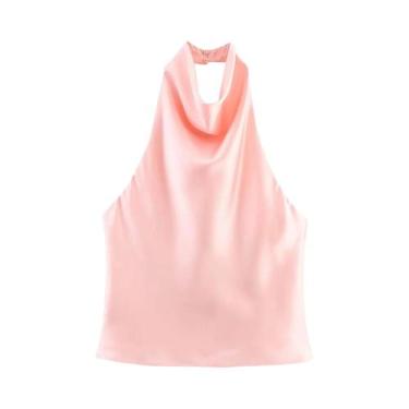 Imagem de Top Feminino Sexy Com Decote Halter E Costas Descobertas, Moda De Rua 