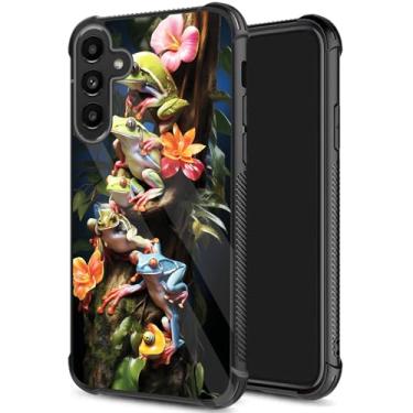 Imagem de JHYYTUJTYP Capa para Galaxy S25 FE, textura de pneu antiderrapante, capa protetora de TPU macio à prova de choque e antiarranhões para Samsung Galaxy S25 FE 6,7 polegadas 2025, flor de árvore de sapo