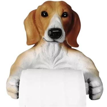 Imagem de Suporte de papel higiênico adesivo criativo em forma de cachorro, toalheiro personalizado de hotel, suporte de papel higiênico decorativo, instalação sem perfuração