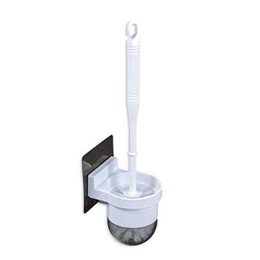 Imagem de Suporte de escova de vaso sanitário para banheiro escova de limpeza doméstica de vaso sanitário sanitários cerdas macias 360° sem ângulo morto escova de vaso sanitário se