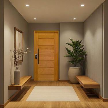 Imagem de Porta Batente Fechadura Digital Puxador Tubo 92x210 Cm Rodam Bbb Abert