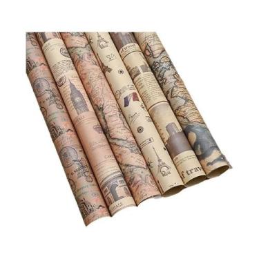 Imagem de Papel De Embalagem Festivo Para Presentes De Natal Kraft Brilhante DIY