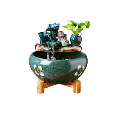 Imagem de Ornamento de fluxo de água circulante de aquário de cerâmica interior fonte de mesa decoração de casa (grande)