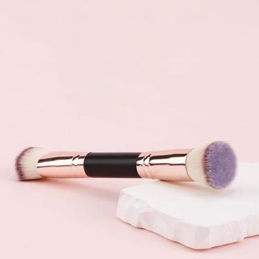 Imagem de Pincel de base | Pincel de pó de duas pontas para mistura de beleza | Pincel de maquiagem corretivo de rosto para adultos para contorno, mistura