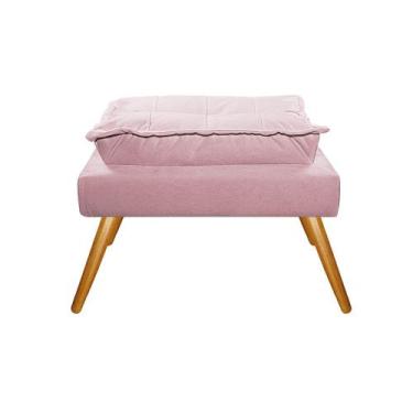 Imagem de Puff Opala Palito Sintético - Amarena Móveis, Rosa Bebê