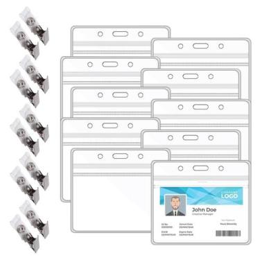 Imagem de Porta-Cartões De Identificação Transparente De Plástico (10 Unidades) 