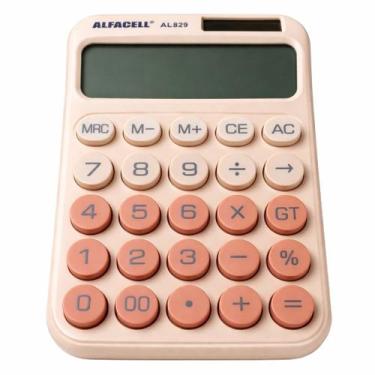 Imagem de Calculadora Eletrônica De Mesa Escritório 12 Dígitos Alfacell -, Rosa