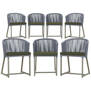 Imagem de 7 Cadeiras De Jantar área Noronha Fendi E13 Trama  Prata