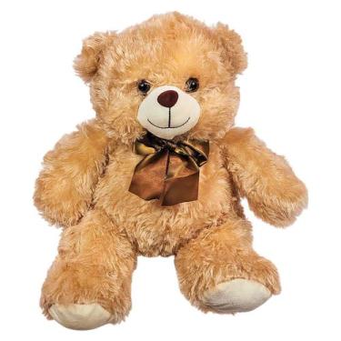 Imagem de Urso De Pelúcia Com Lacinho 35cms - Marronzinho - Fizzy