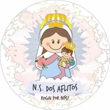 Imagem de Painel de Tecido Sublimado Redondo Santinhos Católicos Nossa Senhora d