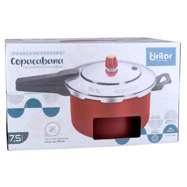 Imagem de Panela de Pressão Eirilar Copacabana Antiaderente Bordô 7,5L