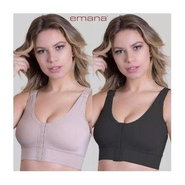 Imagem de Sutiã Pós- cirúrgico Alça Regulável Regata Emana New Form, Chocolate, 