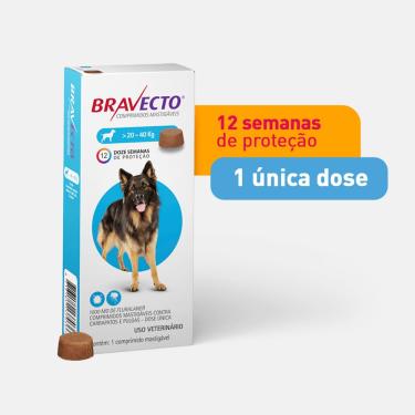 Imagem de Antipulgas e Carrapatos MSD Bravecto para Cães de 20 a 40kg (1000mg)
