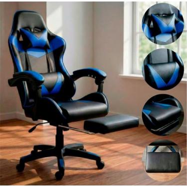 Imagem de Cadeira Escritório Gamer Reclinável Ergonômica Profissional (Azul)