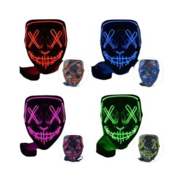 Imagem de Máscara De Halloween LED Masculina Que Brilha No Escuro, Máscara De Te
