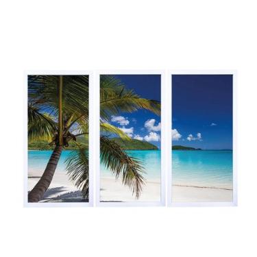 Imagem de Quadros Decorativos em Mosaico com moldura em madeira 103x63 cm e vidr