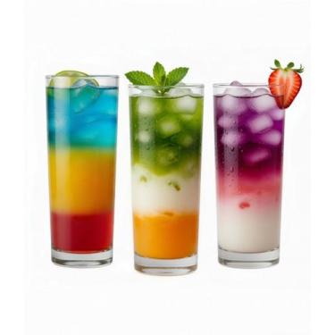 Imagem de Kit Copo Alto Cylinder 300ml Long Drink Tipo Tubo 12 uni - Nadir Figue