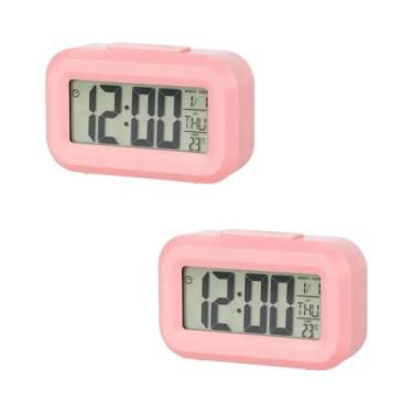 Imagem de Relógio Despertador Digital LED Com Luz De Fundo, Função Soneca, Data,