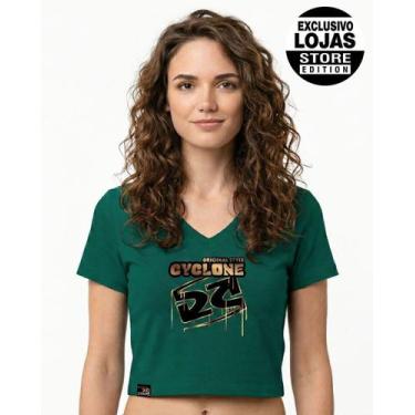 Imagem de Blusa Cyclone Dif Cropped V Paint Metal, Verde clorofila, P