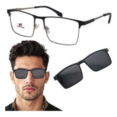 Imagem de Armação Óculos Para Grau Com Tecnologia Magnético Clip On - Multiclips