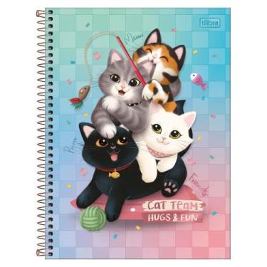 Imagem de Caderno Universitário Espiral 1 Matéria Purrfect Cats 80 Folhas Tilibr
