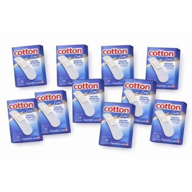 Imagem de Curativo Band-Aid Cotton Line Kit Família 10 Caixas Com 35 Unidades Ca