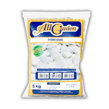 Imagem de Pedra Seixo Branca Média (5kg) ALL GARDEN