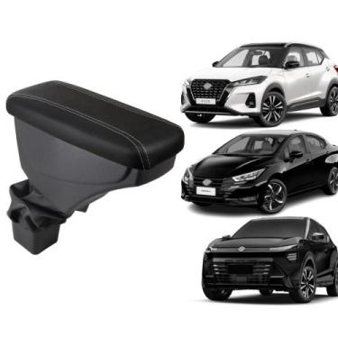 Imagem de Apoio De Braço Nissan Kicks Couro Preto Costura Cinza - GPI Automotive