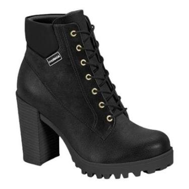 Imagem de Bota Moleca 5325.119 Coturno Tratorado Salto Grosso Cadarço Feminino-Feminino