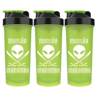 Imagem de Kit 3X Coqueteleira Diabo Verde Mansão Maromba - 600ml Verde - FTW - F