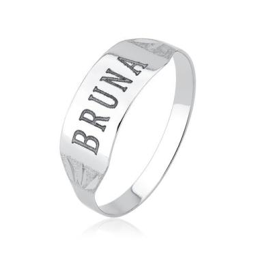 Imagem de ANEL CHAPA CHAPINHA ADULTO COM NOME OURO BRANCO 18K R35 Tamanho:26Cor: